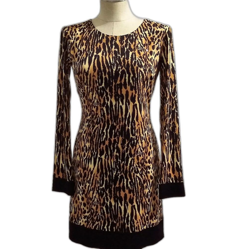 CACHE Little  Animal Print Stretch SLEEVE DRESS  4